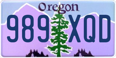OR license plate 989XQD