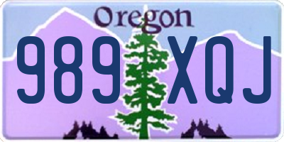 OR license plate 989XQJ