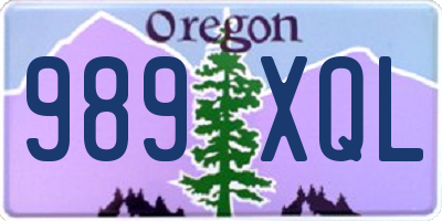 OR license plate 989XQL