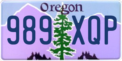 OR license plate 989XQP