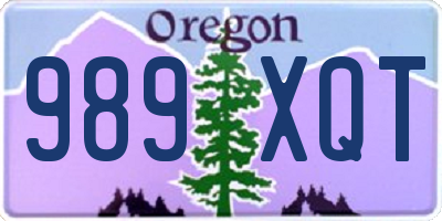 OR license plate 989XQT