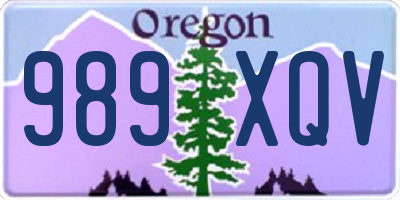 OR license plate 989XQV