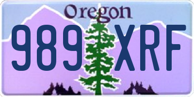 OR license plate 989XRF