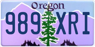 OR license plate 989XRI