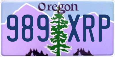 OR license plate 989XRP
