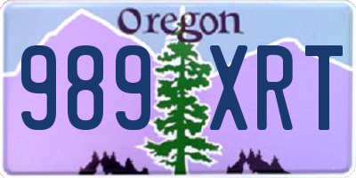 OR license plate 989XRT