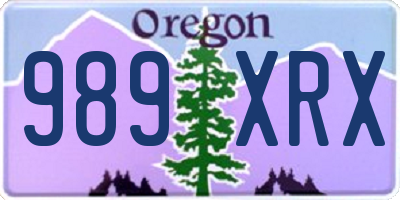OR license plate 989XRX