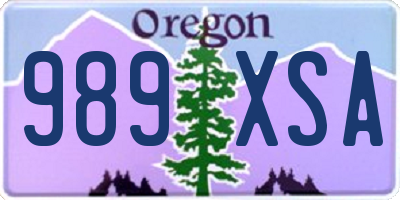 OR license plate 989XSA