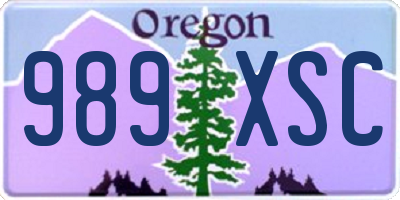 OR license plate 989XSC