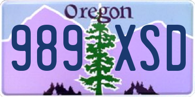 OR license plate 989XSD