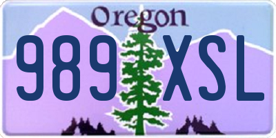OR license plate 989XSL