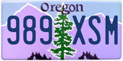 OR license plate 989XSM