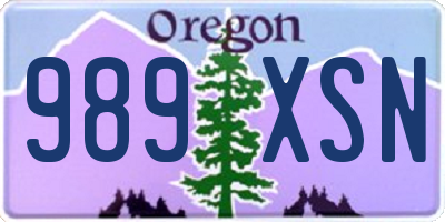 OR license plate 989XSN