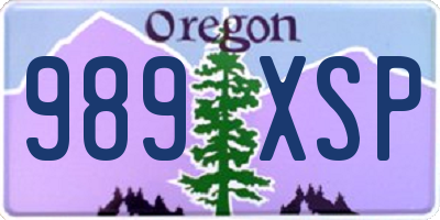 OR license plate 989XSP