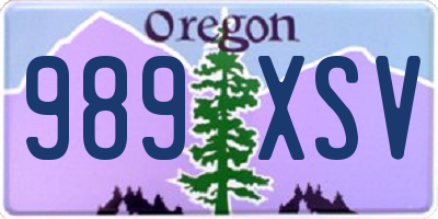 OR license plate 989XSV