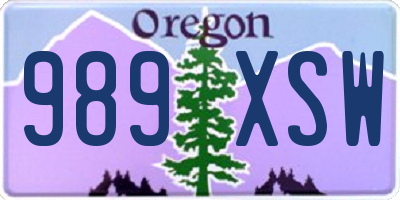 OR license plate 989XSW
