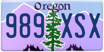 OR license plate 989XSX