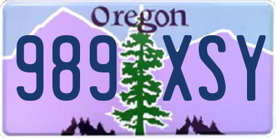 OR license plate 989XSY
