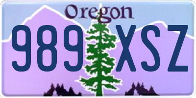 OR license plate 989XSZ