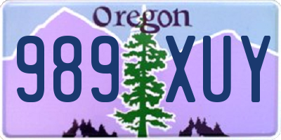 OR license plate 989XUY
