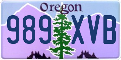 OR license plate 989XVB