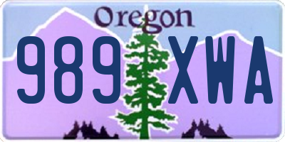 OR license plate 989XWA