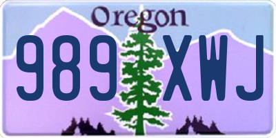OR license plate 989XWJ