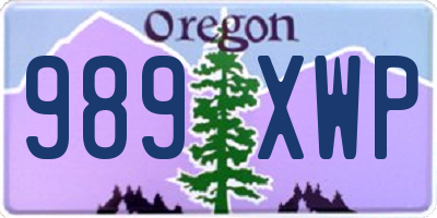 OR license plate 989XWP