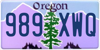 OR license plate 989XWQ