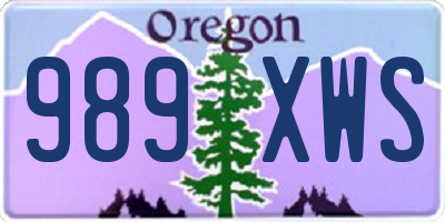 OR license plate 989XWS