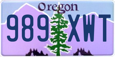 OR license plate 989XWT