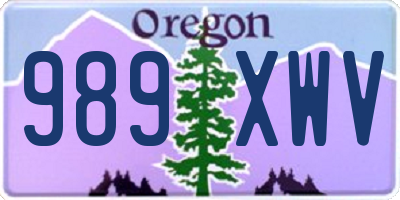 OR license plate 989XWV