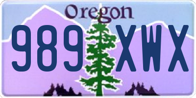 OR license plate 989XWX