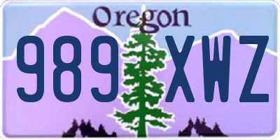 OR license plate 989XWZ