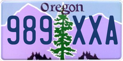 OR license plate 989XXA