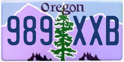 OR license plate 989XXB