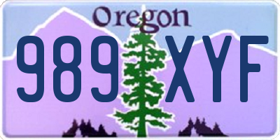 OR license plate 989XYF