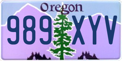 OR license plate 989XYV