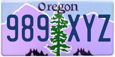 OR license plate 989XYZ