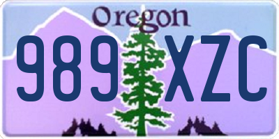 OR license plate 989XZC