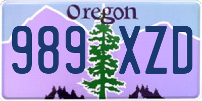 OR license plate 989XZD
