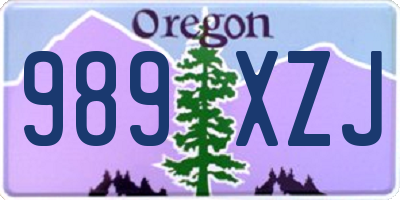 OR license plate 989XZJ