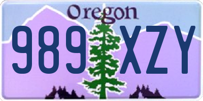 OR license plate 989XZY