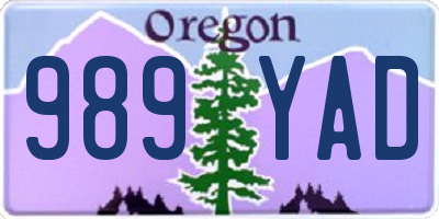 OR license plate 989YAD