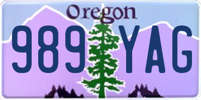 OR license plate 989YAG