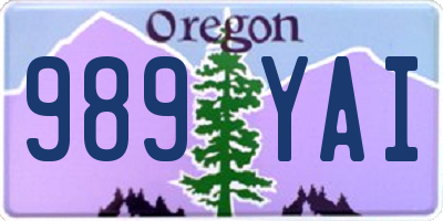 OR license plate 989YAI