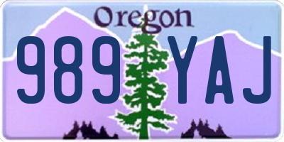 OR license plate 989YAJ