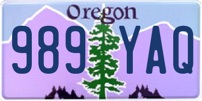 OR license plate 989YAQ