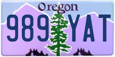 OR license plate 989YAT