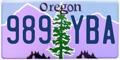 OR license plate 989YBA